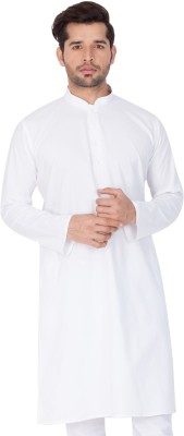 VASTRAMAY Men Solid Straight Kurta(White)