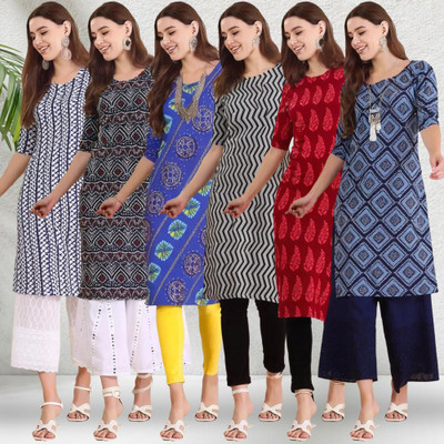 1 Stop Fashion Women Printed A-line Kurta(Multicolor)
