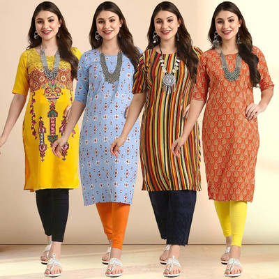 1 Stop Fashion Women Printed A-line Kurta(Multicolor)