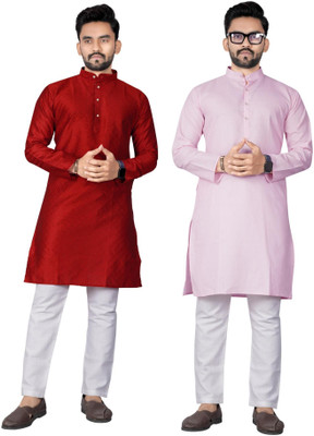 DHASU TRENDZ Men Solid Straight Kurta(Multicolor)