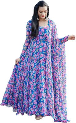 PRISTINO Anarkali Gown(Blue)