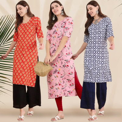 1 Stop Fashion Women Printed A-line Kurta(Multicolor)