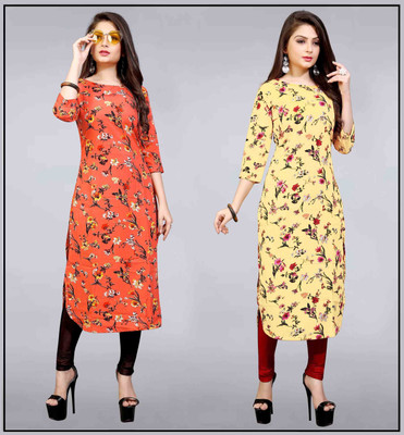Shree Sarrvottam Fashion Women Solid Flared Kurta(Multicolor)