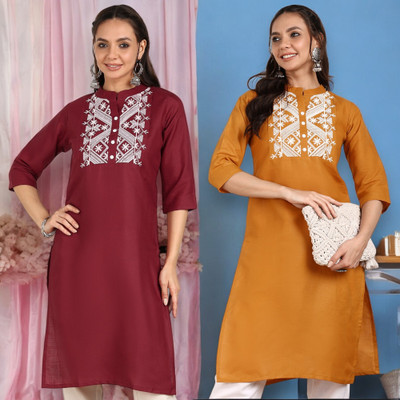 VIVIDH CREATIONS Women Colorblock A-line Kurta(Multicolor)