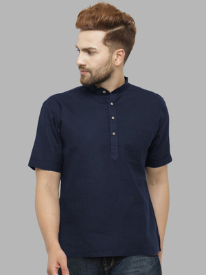 ADITYA TRADE LINK Men Solid Straight Kurta(Dark Blue)