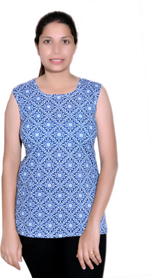 BR MANUFACTURER Women Printed Straight Kurta(Blue)