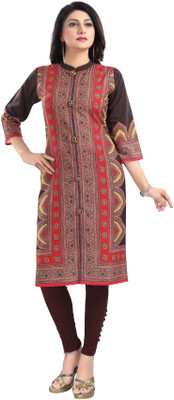 Divastri Women Printed Straight Kurta(Multicolor)