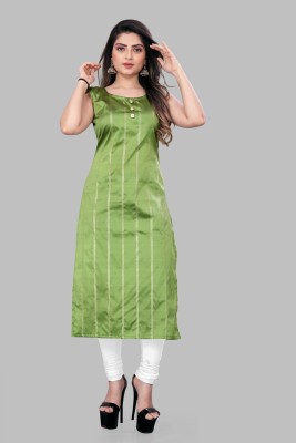 HB Fashion Women Self Design A-line Kurta(Light Green)