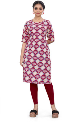zindora Women Printed Straight Kurta(Multicolor)