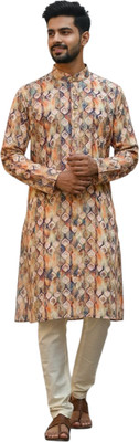 Maansri Men Floral Print, Printed Straight Kurta(Multicolor)