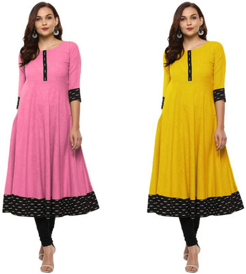 YOVA STYLE Women Solid Anarkali Kurta(Multicolor)