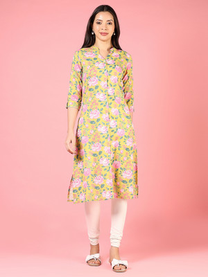 V-MART Women Printed A-line Kurta(Multicolor)
