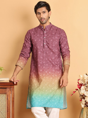 ANOUK Men Printed Straight Kurta(Multicolor)