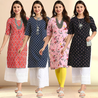 1 Stop Fashion Women Printed A-line Kurta(Multicolor)