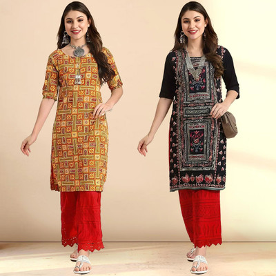 1 Stop Fashion Women Printed A-line Kurta(Multicolor)