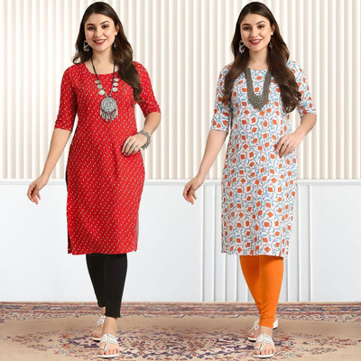 EthnicBasket Women Printed A-line Kurta(Multicolor)