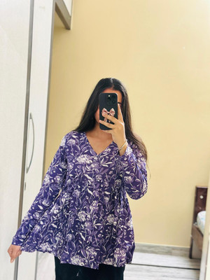 Muskan Collection Women Printed Flared Kurta(Multicolor)