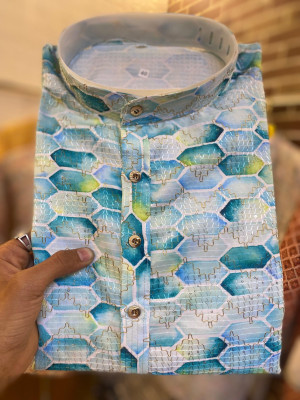 Rensila Fab Men Printed Straight Kurta(Multicolor)