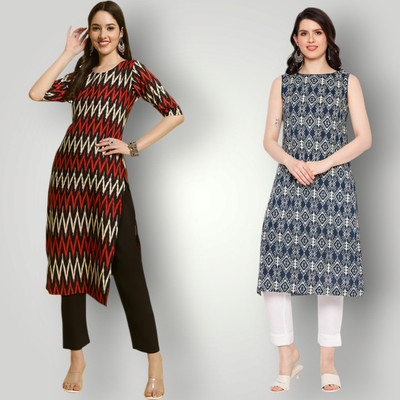 HouseOfCommon Women Self Design Straight Kurta(Multicolor)