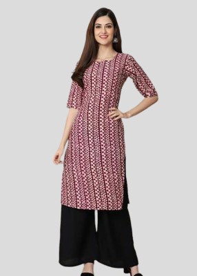 Maheshvi Women Printed A-line Kurta(Purple)