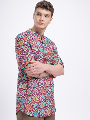 Anouk Rustic Men Printed Straight Kurta(Multicolor)