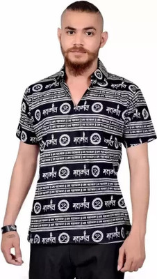 krishu Men Solid Straight Kurta(Black, White)