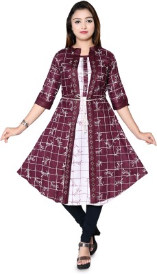 Aksha Fashion Women Printed Ethnic Dress Kurta(Brown)