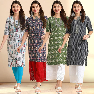 1 Stop Fashion Women Printed A-line Kurta(Multicolor)