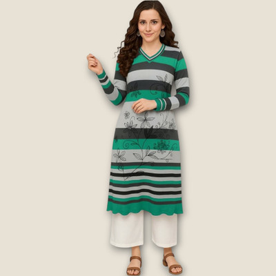 HouseOfCommon Women Self Design Straight Kurta(Multicolor)