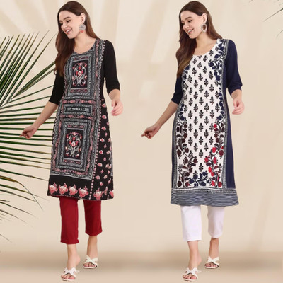 1 Stop Fashion Women Printed A-line Kurta(Multicolor)