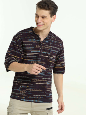 Estilocus Men Printed Straight Kurta(Multicolor)