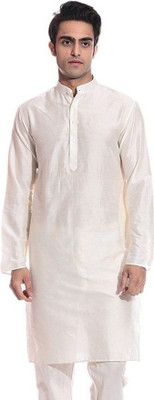 MAG Men Solid Straight Kurta(Beige)
