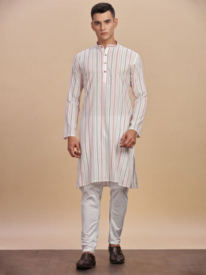 ANOUK Men Embroidered Straight Kurta(White)