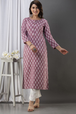 GREYSHADE Women Printed Straight Kurta(Multicolor)