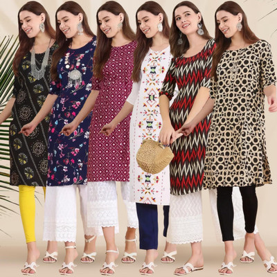 EthnicBasket Women Printed A-line Kurta(Multicolor)