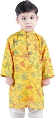 stylestorm Boys Solid A-line Kurta(Yellow)