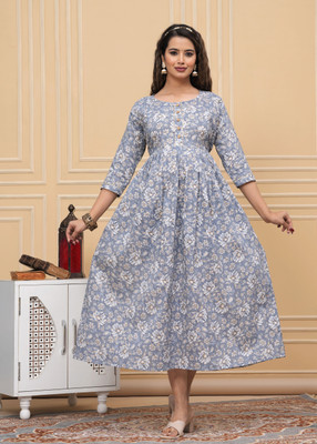 UrbanRang Women Printed Anarkali Kurta(Multicolor)