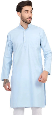 JEXI Men Solid Straight Kurta(Light Blue)