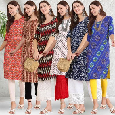 1 Stop Fashion Women Printed A-line Kurta(Multicolor)