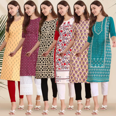 EthnicBasket Women Printed A-line Kurta(Multicolor)