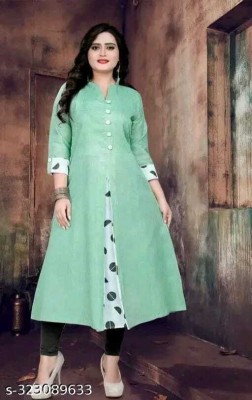 Suhani Fashion Women Embroidered A-line Kurta(Light Green)