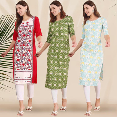 1 Stop Fashion Women Printed A-line Kurta(Multicolor)