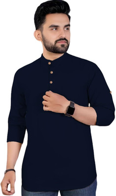 Vimal Star Men Solid Straight Kurta(Beige)