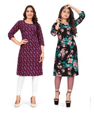 rajni rayon Women Printed A-line Kurta(Multicolor)