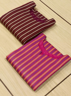 SN FASHION ATTIRE Women Striped A-line Kurta(Maroon)