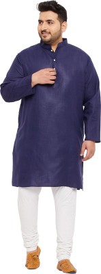 bigbanana Men Solid Straight Kurta(Dark Blue)