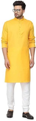 GOLORY Boys Self Design Straight Kurta(Yellow)