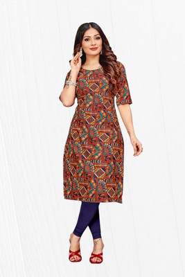 Nitya Trendz Women Printed Straight Kurta(Multicolor)