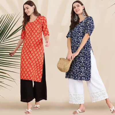 EthnicBasket Women Printed A-line Kurta(Multicolor)