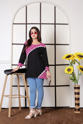 Bharat Origin Women Self Design A-line Kurta(Multicolor)
